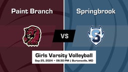 Springbrook vs Paint Branch Girls Varsity Volleyball Game Recap