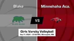 Minnehaha Aca. vs Blake Girls Varsity Volleyball Game Recap