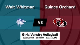 Quince Orchard vs Walt Whitman Girls Varsity Volleyball Game Recap