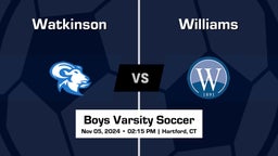 Williams vs Watkinson Boys Varsity Soccer Game Recap
