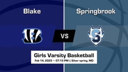 Springbrook vs Blake Girls Varsity Basketball Game Recap