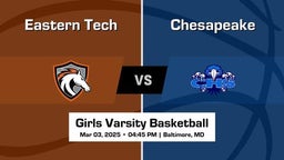 Chesapeake vs Eastern Tech Girls Varsity Basketball Game Recap