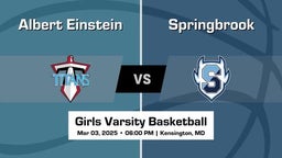 Springbrook vs Albert Einstein Girls Varsity Basketball Game Recap