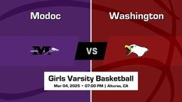 Washington vs Modoc Girls Varsity Basketball Game Recap