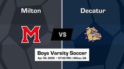 Decatur vs Milton Boys Varsity Soccer Game Recap