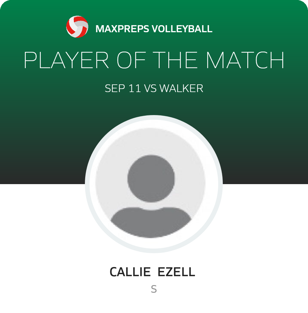 #6 Callie  Ezell  Player of the Game badge