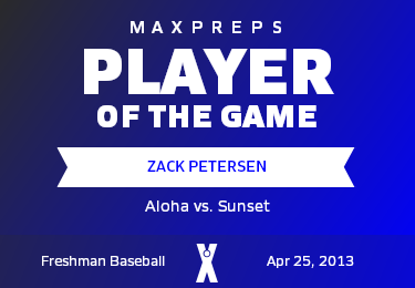 #20 Zack Petersen Player of the Game badge