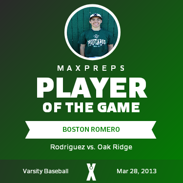 # 2 Boston Romero Player of the Game badge