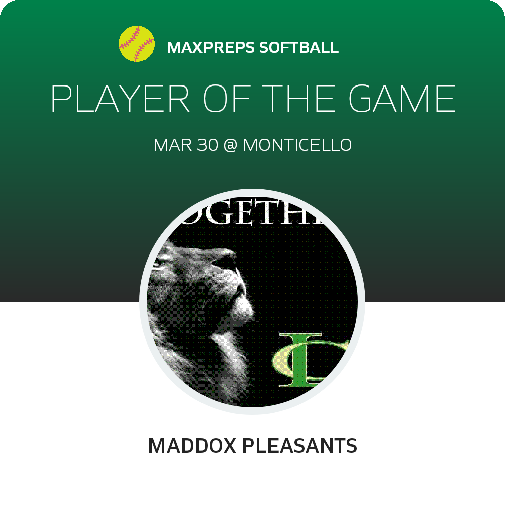 #5 Maddox Pleasants Player of the Game badge