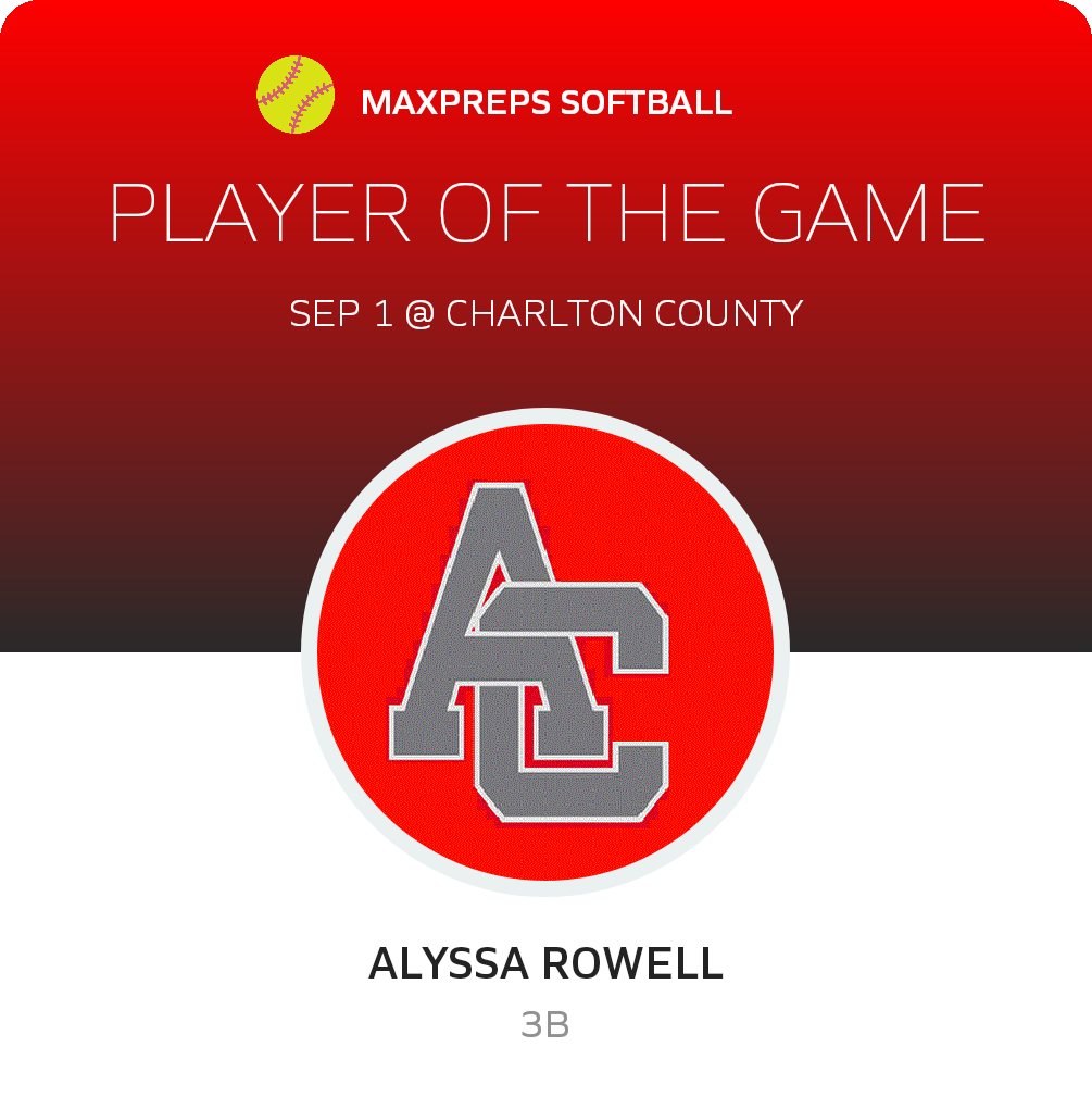 #1 Alyssa Rowell Player of the Game badge