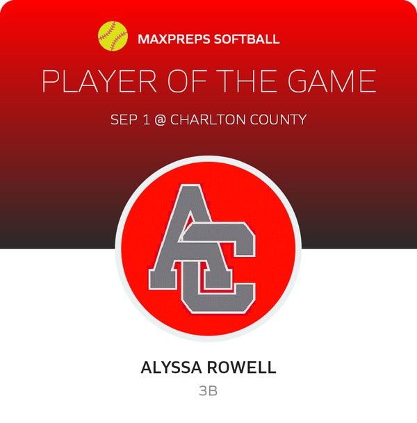 #1 Alyssa Rowell Player of the Game badge