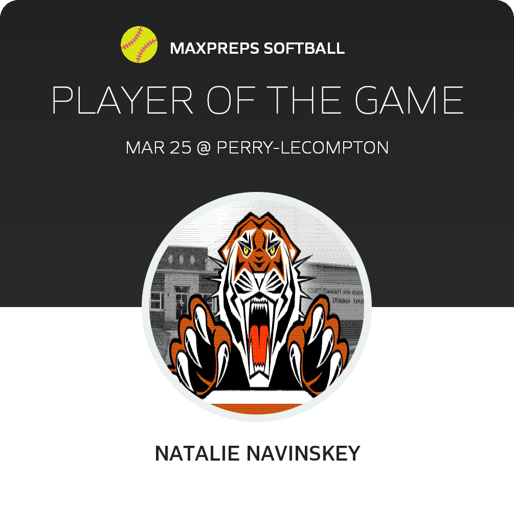 #11 Natalie Navinskey Player of the Game badge