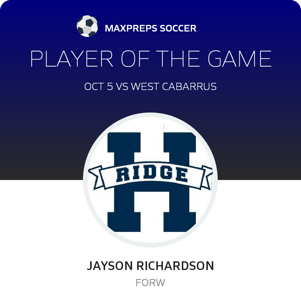 #8 Jayson Richardson Player of the Game badge