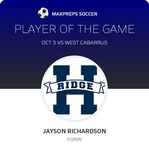 #8 Jayson Richardson Player of the Game badge