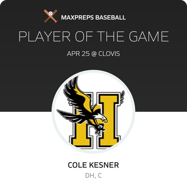 #21 Cole Kesner Player of the Game badge
