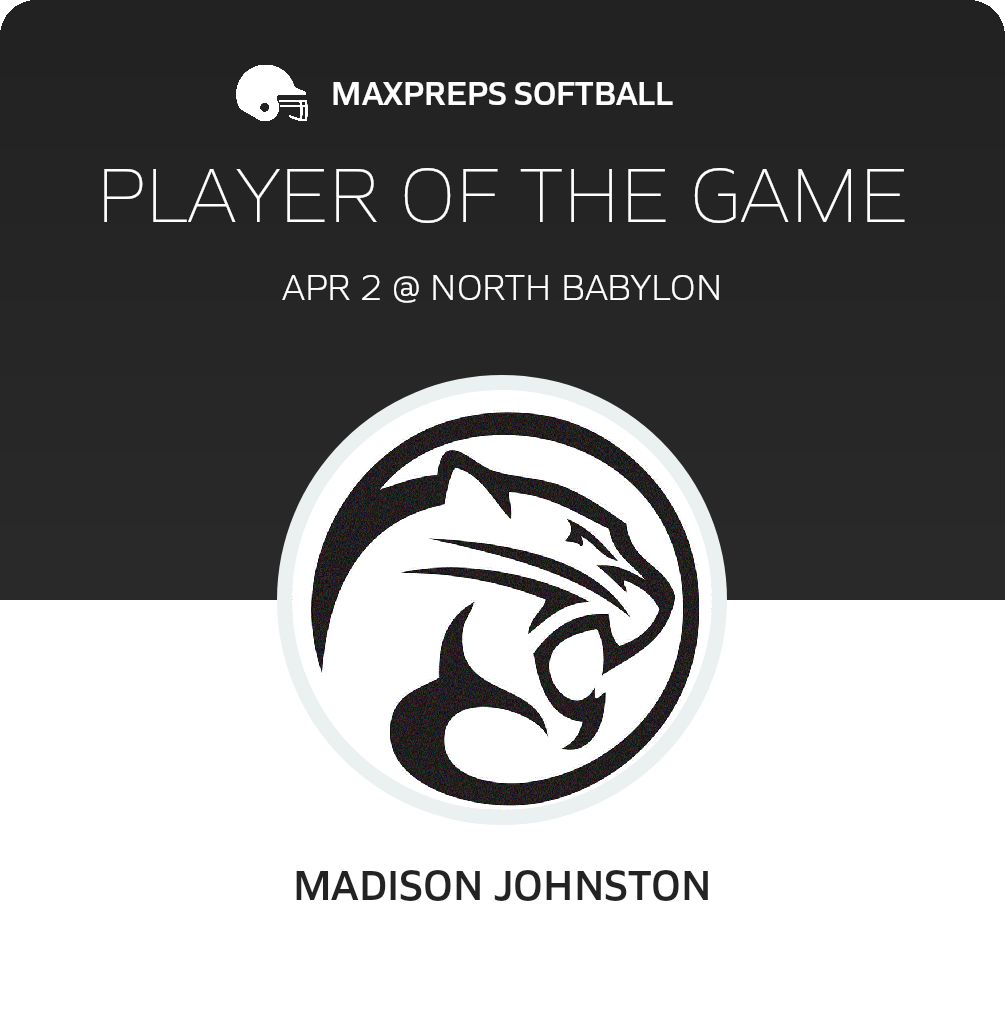 #10 Madison Johnston Player of the Game badge