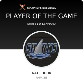 #22 Nate Hook Player of the Game badge