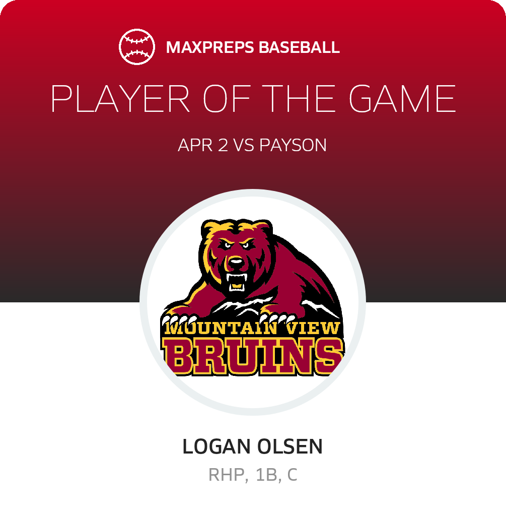 #15 Logan Olsen Player of the Game badge