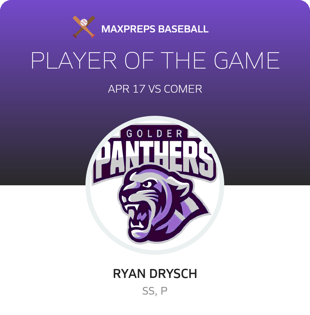 #7 Ryan Drysch Player of the Game badge