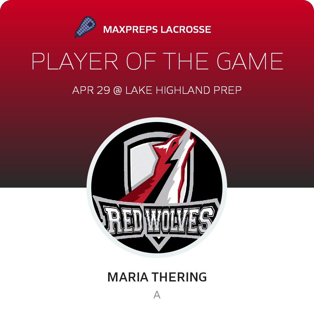#18 Maria Thering Player of the Game badge
