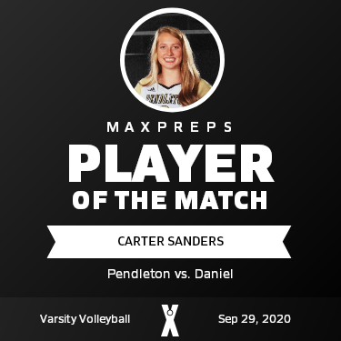 #2 Carter Sanders Player of the Game badge