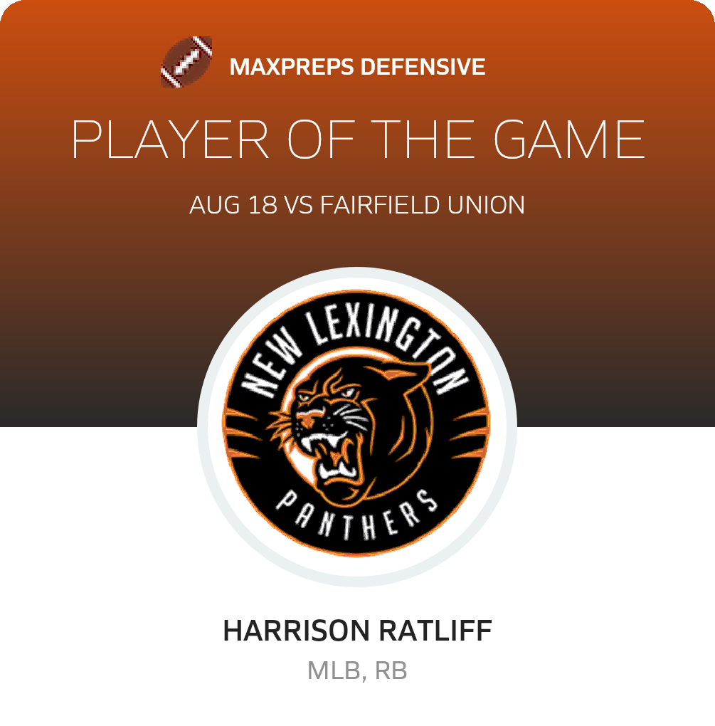 Harrison Ratliff Fairfield Union vs New Lexington | Football | 8/18/2023