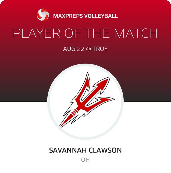#10 Savannah Clawson Player of the Game badge