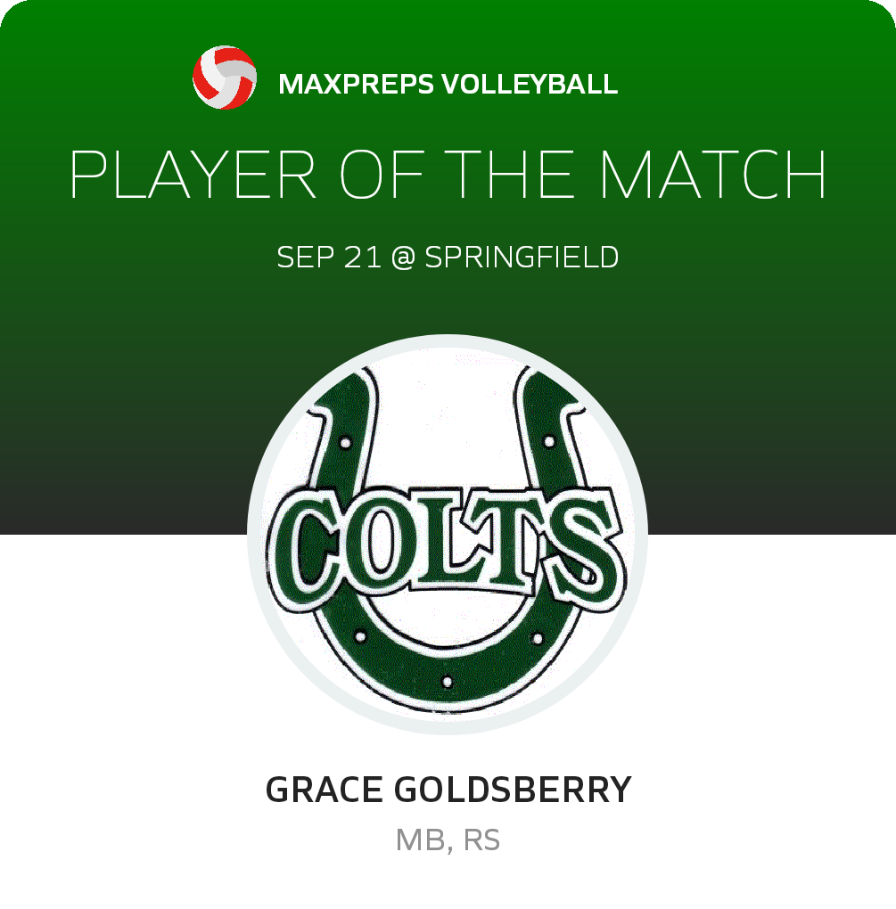 #11 Grace Goldsberry Player of the Game badge