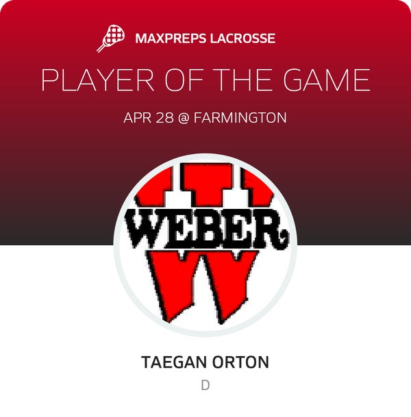 #15 Taegan Orton Player of the Game badge