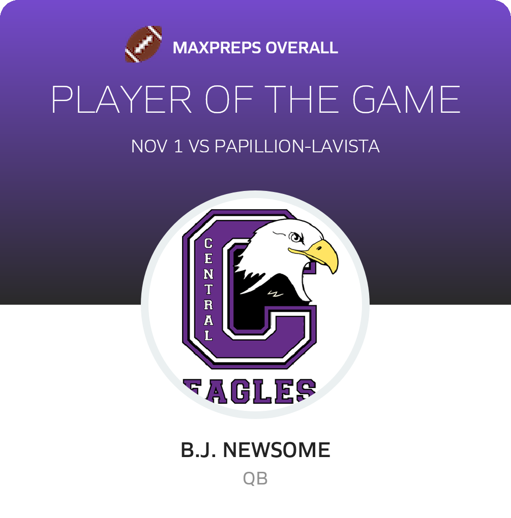 #7 B.j. Newsome Player of the Game badge