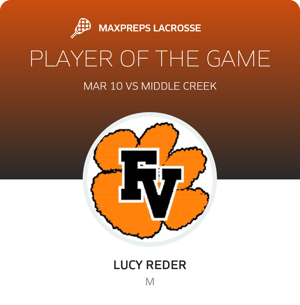 #26 Lucy Reder Player of the Game badge