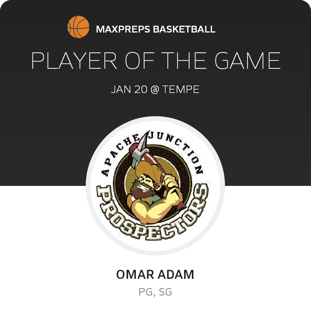 #1 Omar Adam Player of the Game badge