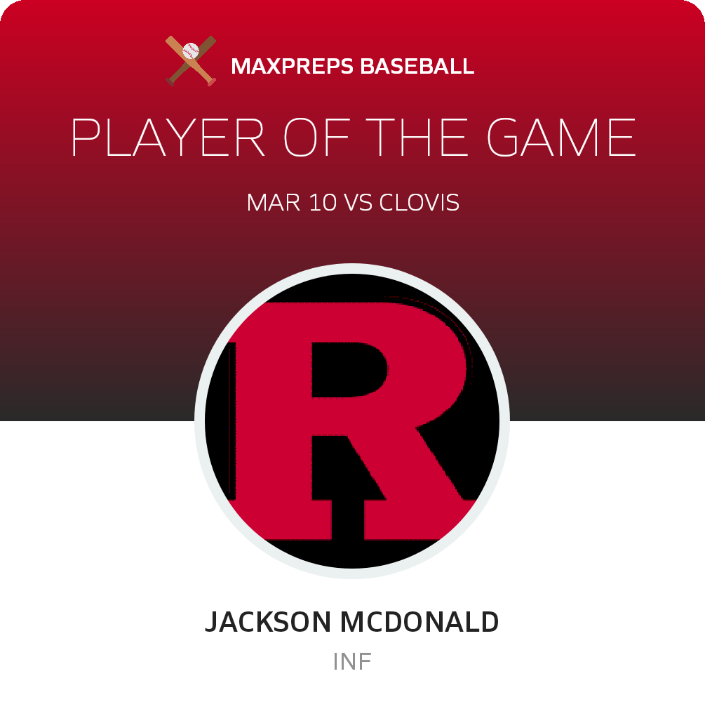 #2 Jackson McDonald Player of the Game badge
