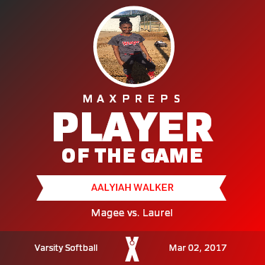 #9 Aalyiah Walker Player of the Game badge