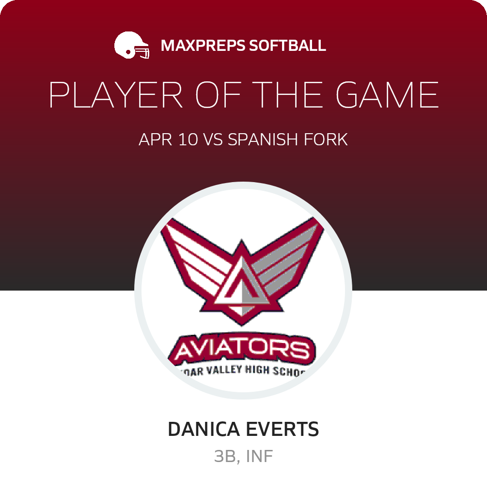 #17 Danica Everts Player of the Game badge