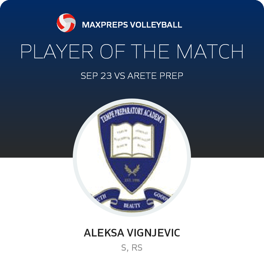 #16 Aleksa Vignjevic Player of the Game badge