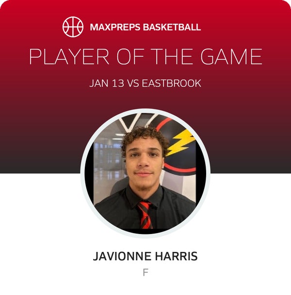#12 Javionne Harris Player of the Game badge