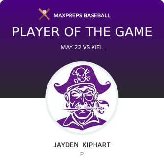 #5 Jayden  Kiphart Player of the Game badge