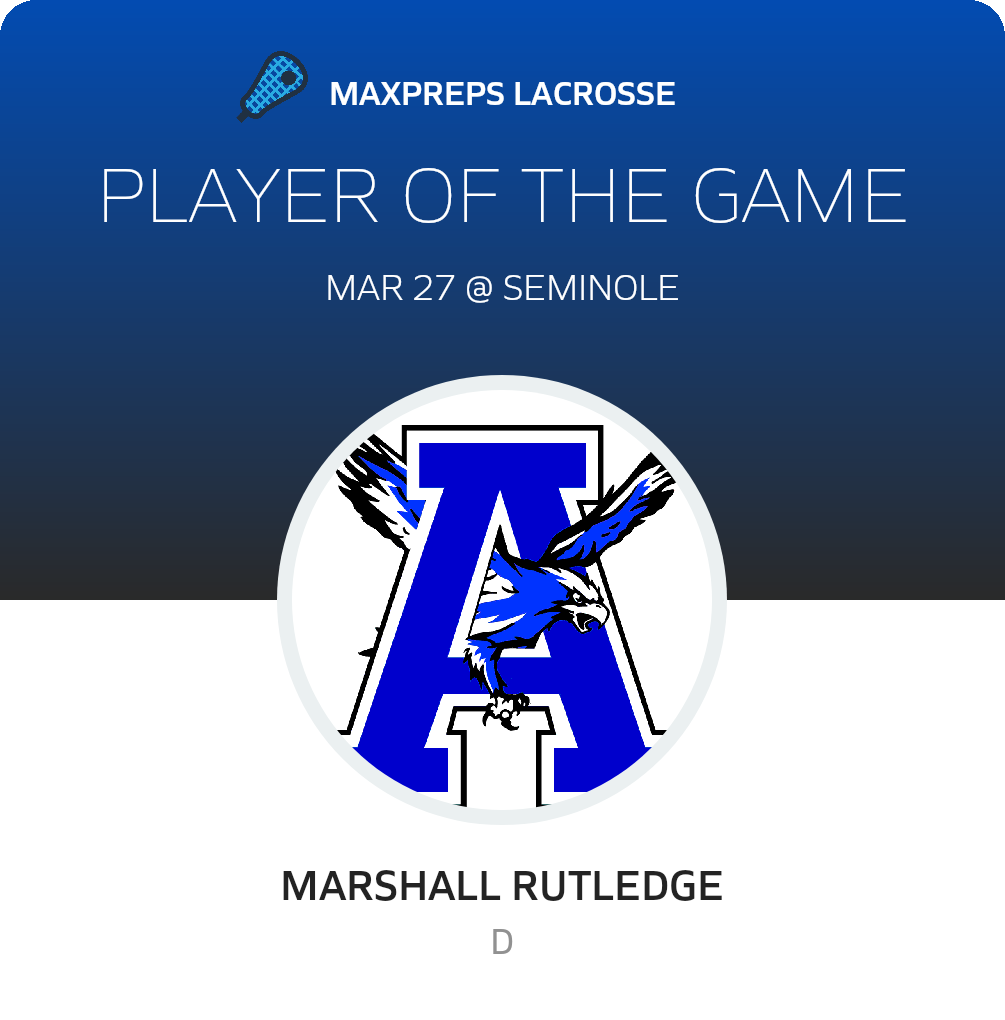 #6 Marshall Rutledge Player of the Game badge