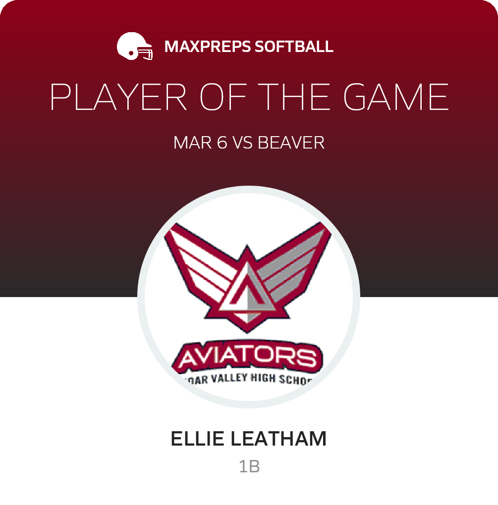 #28 Ellie Leatham Player of the Game badge