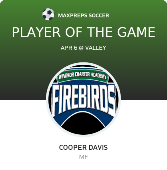 #1 Cooper Davis Player of the Game badge