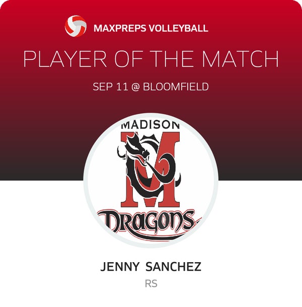 #23 Jenny Sanchez Player of the Game badge