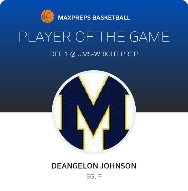 #23 Deangelon Johnson Player of the Game badge
