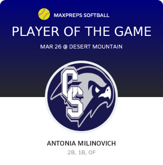 #22 Antonia Milinovich Player of the Game badge