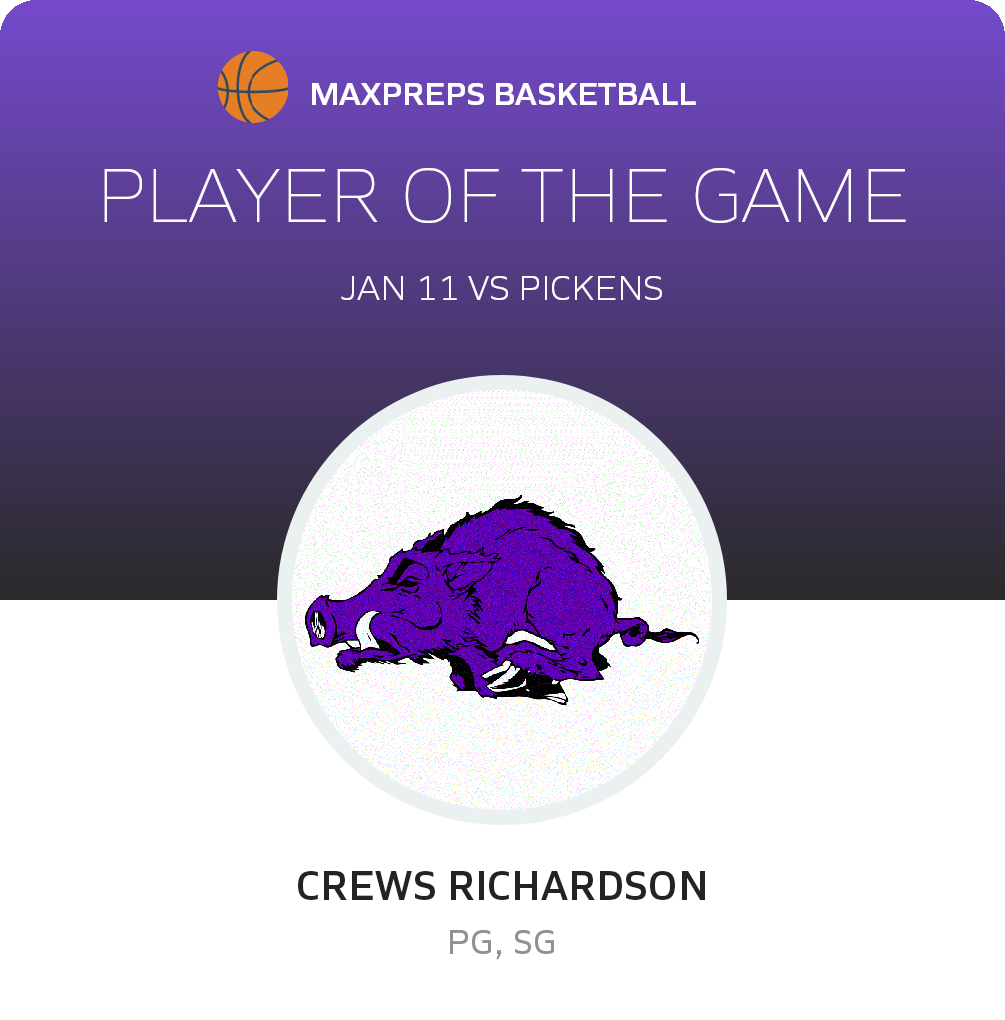 #10 Crews Richardson Player of the Game badge