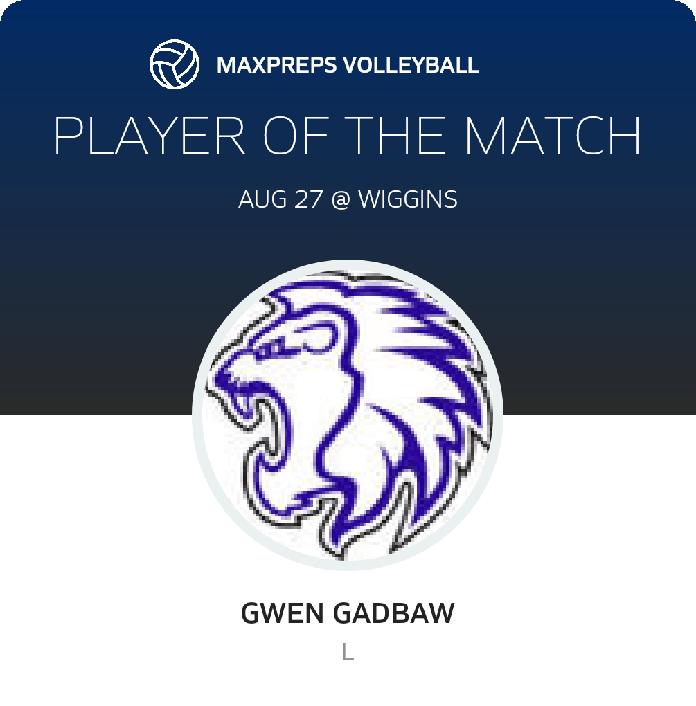 #21 Gwen Gadbaw Player of the Game badge