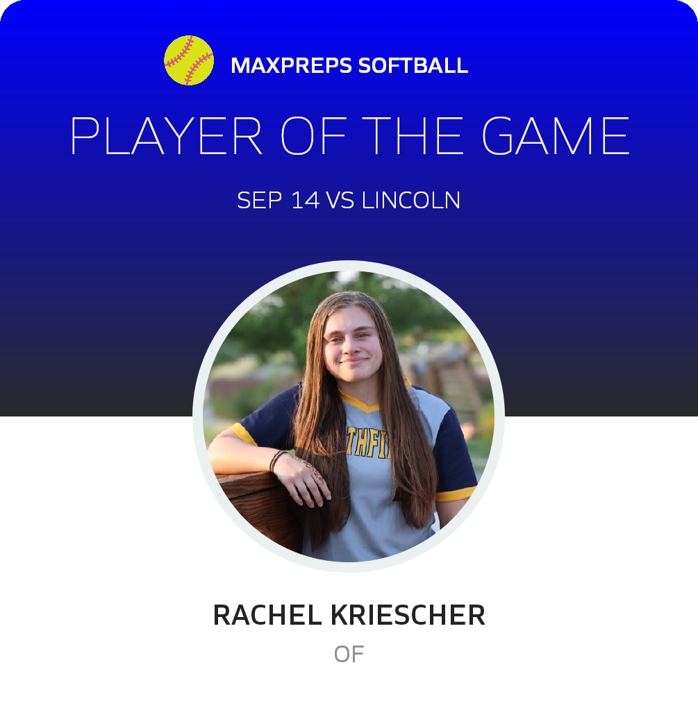 #5 Rachel Kriescher Player of the Game badge