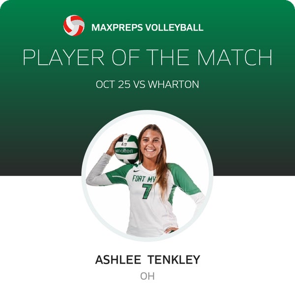 #7 Ashlee Tenkley Player of the Game badge