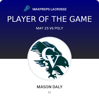 #23 Mason Daly Player of the Game badge