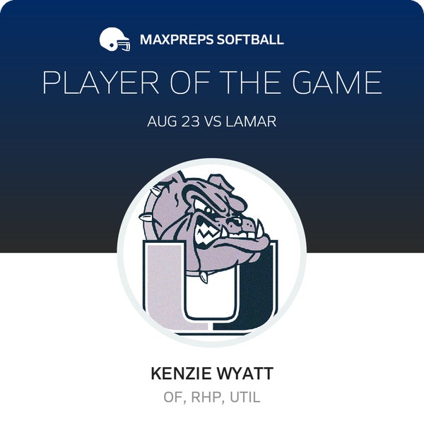 #13 Kenzie Wyatt Player of the Game badge